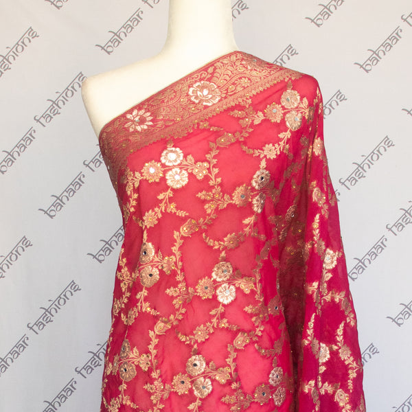 Shimmer Banarsi - Pink