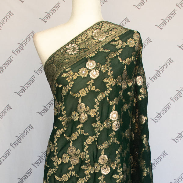 Shimmer Banarsi - Green