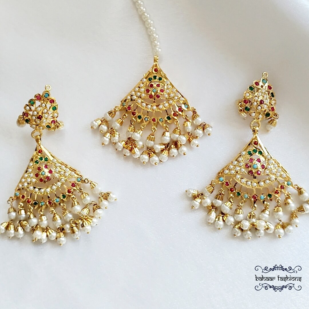 jadau tikka set indian costume jewelry 