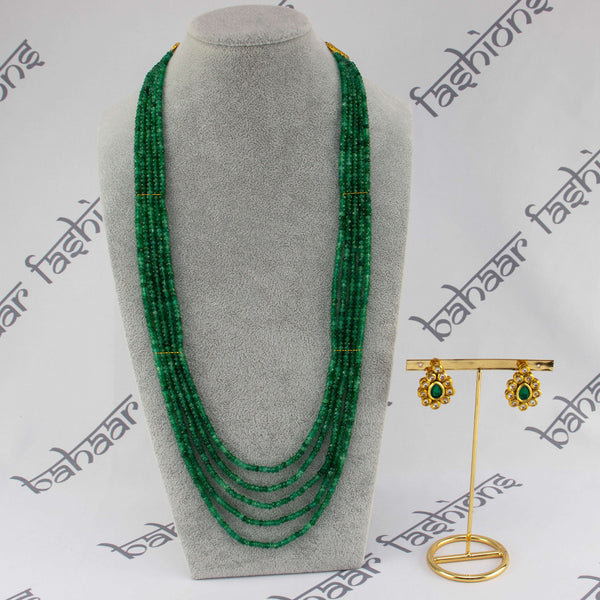 Emerald Beaded Necklace Set