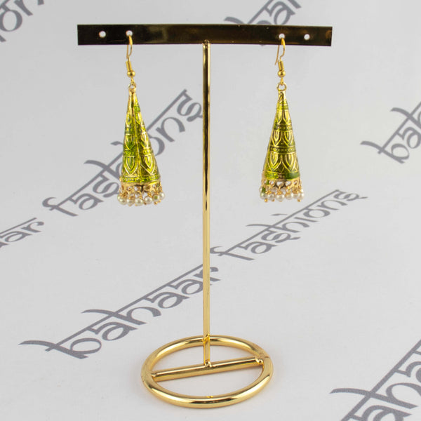 Farzana Earrings - Olive Green