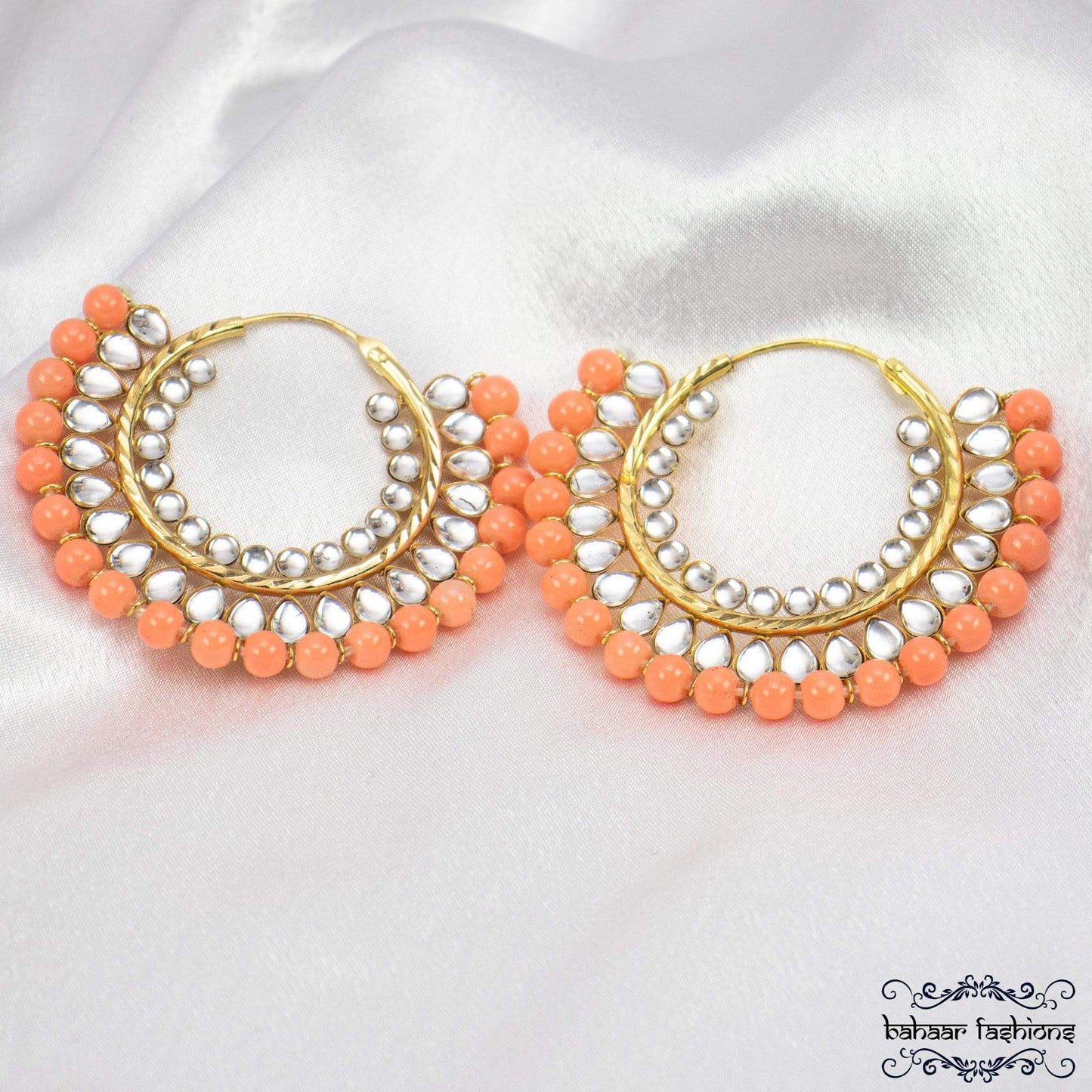 Bahaar Fashions Coral Kundan Balis