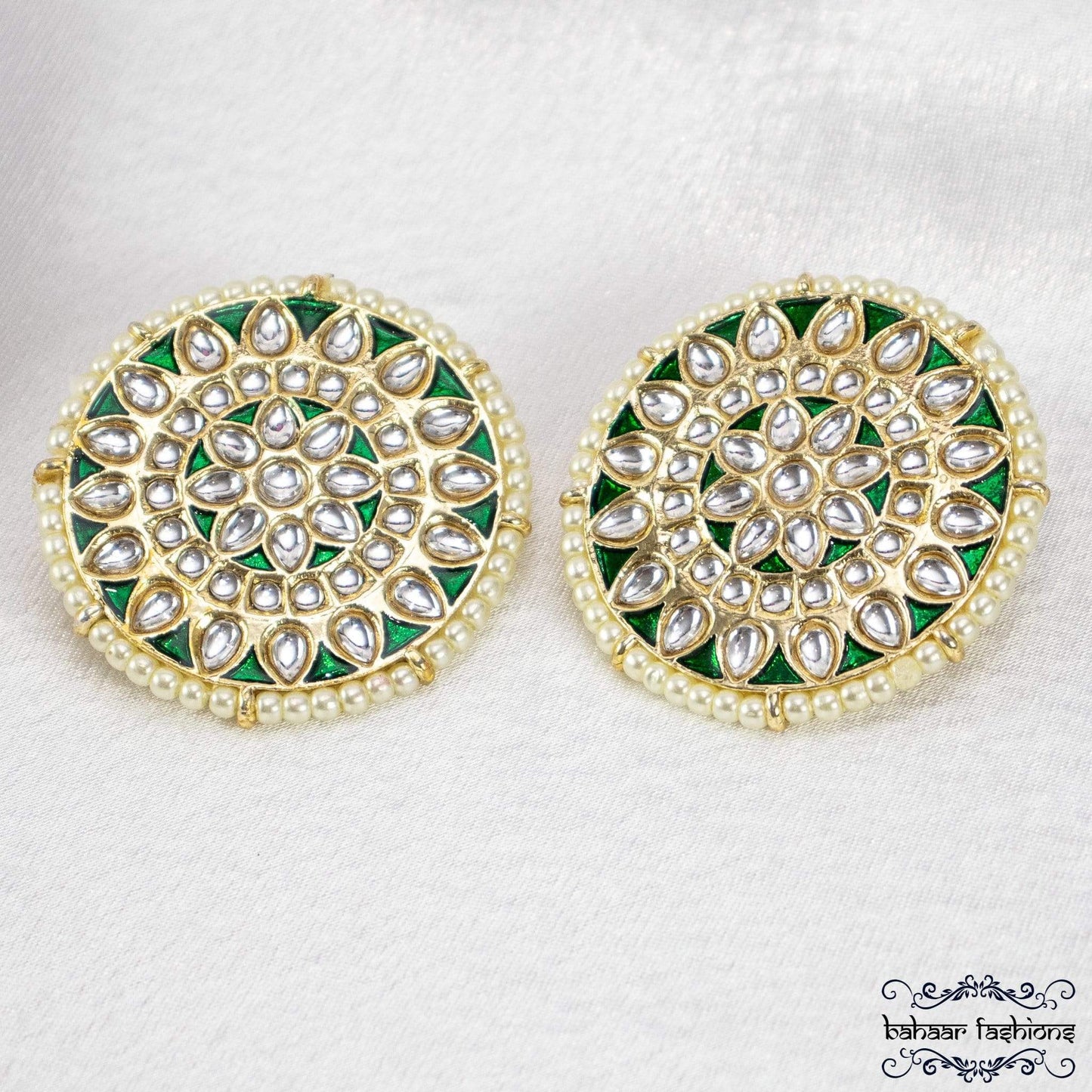 Bahaar Fashions Lilly Earrings - Emerald Green