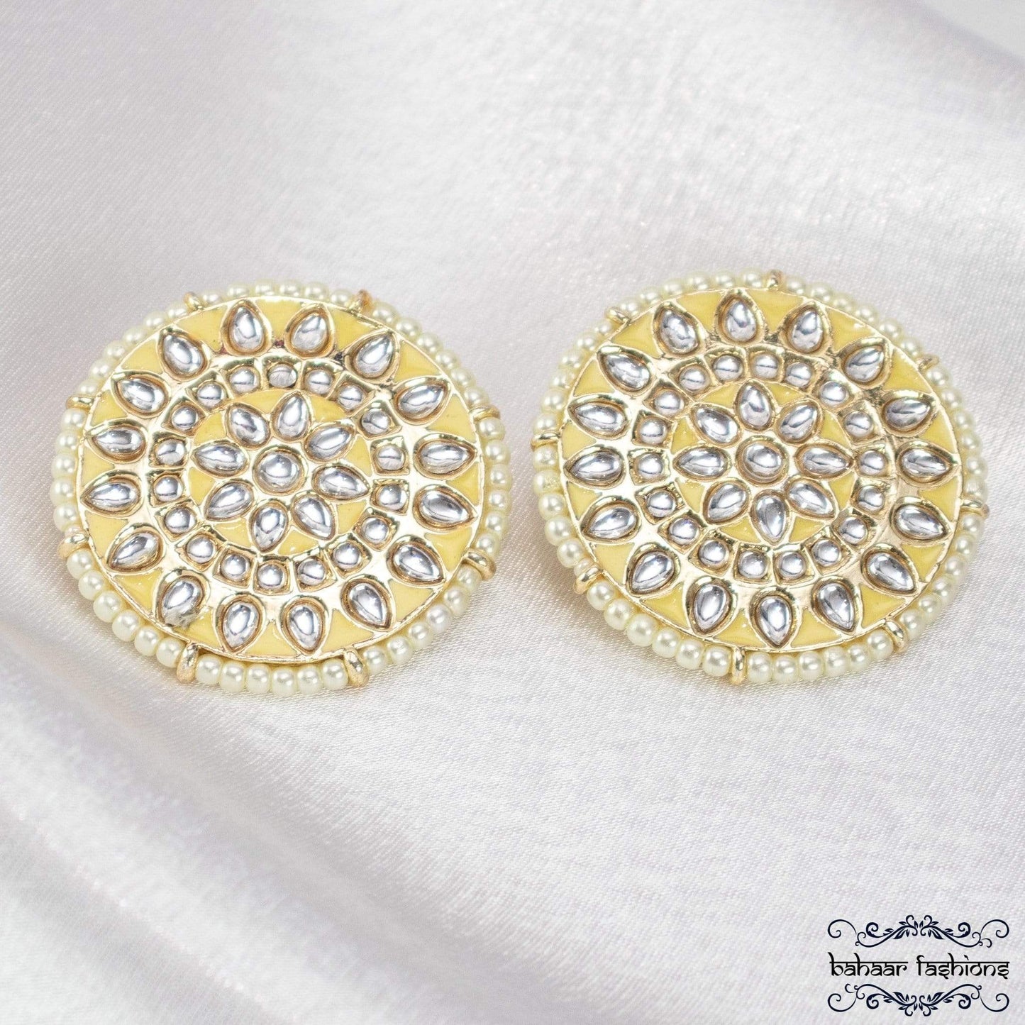 Bahaar Fashions Lilly Earrings - Pastel Yellow