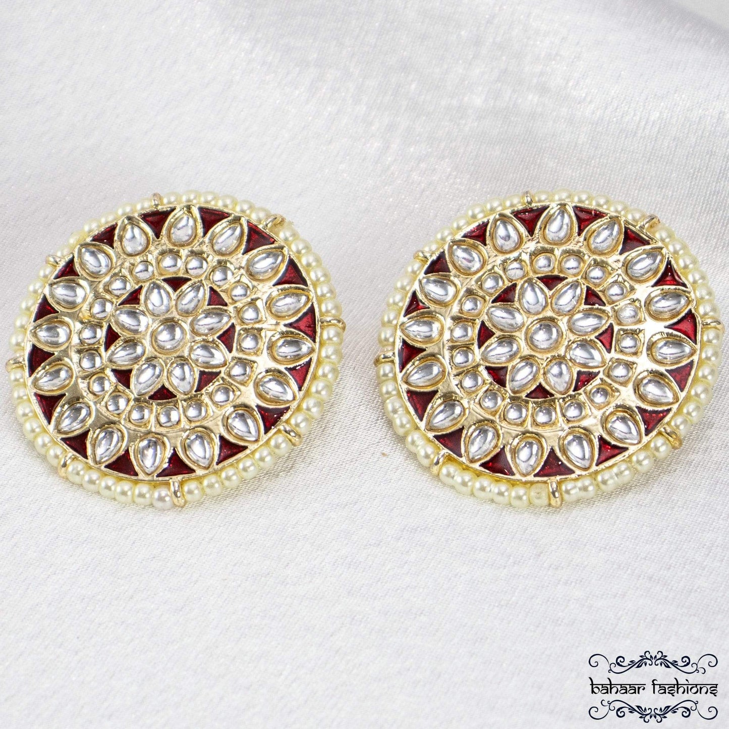 Bahaar Fashions Lilly Earrings - Red