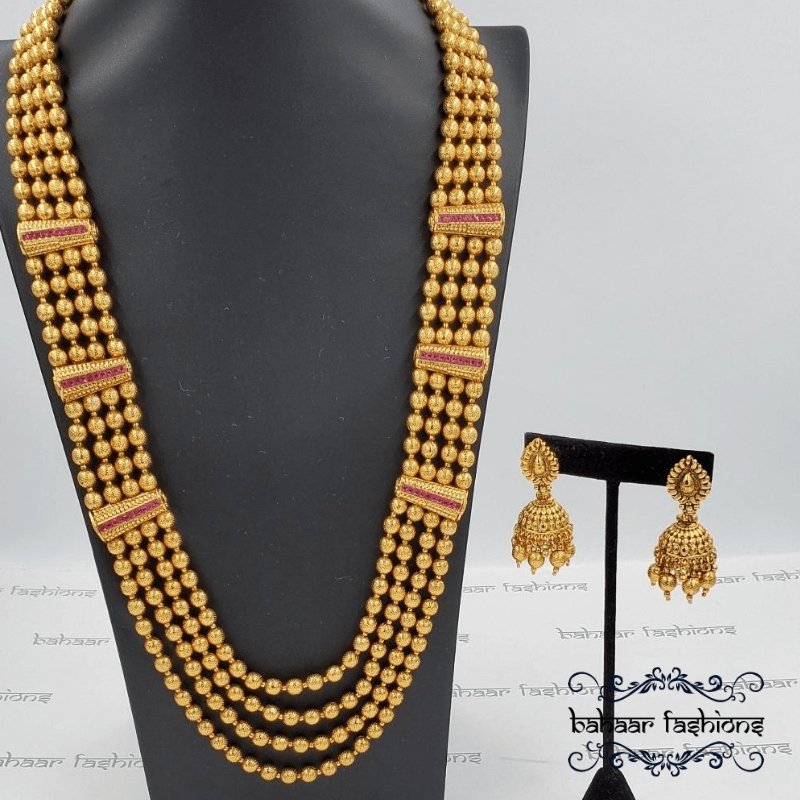 Bahaar Fashions Matar Mala And Jhumki Set