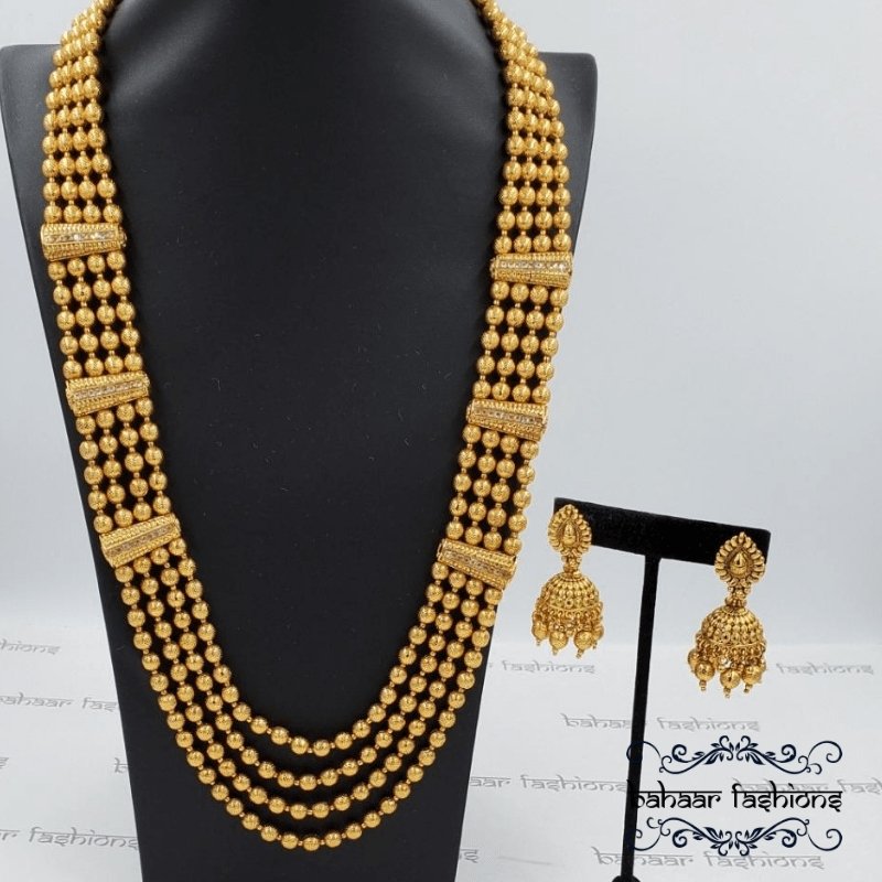 Bahaar Fashions Matar Mala And Jhumki Set