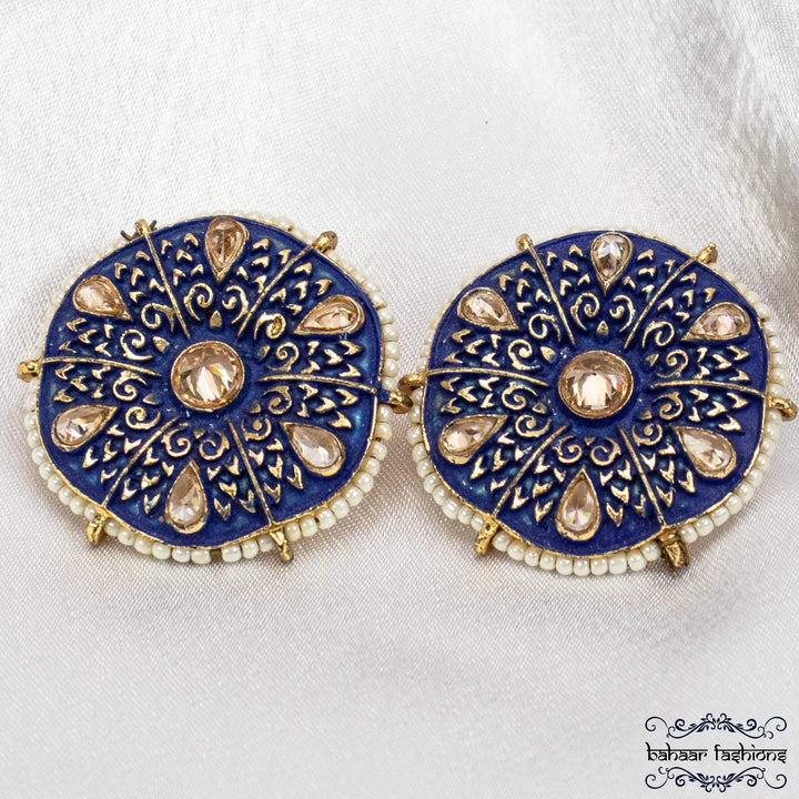 Bahaar Fashions Royal Blue Malika Stud Earrings