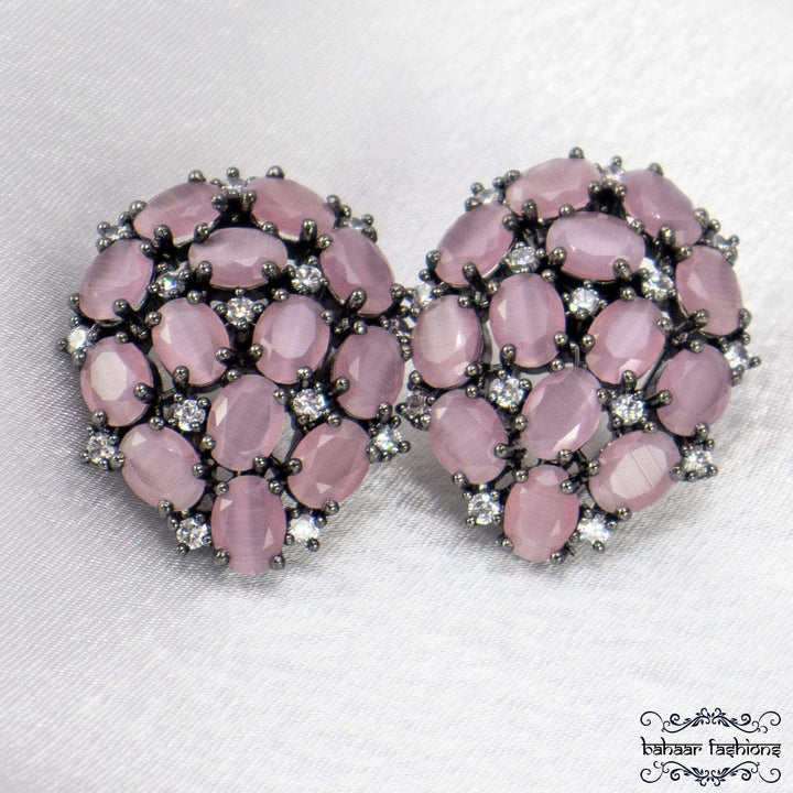 Bahaar Fashions Sparkle Earrings - Soft Pink