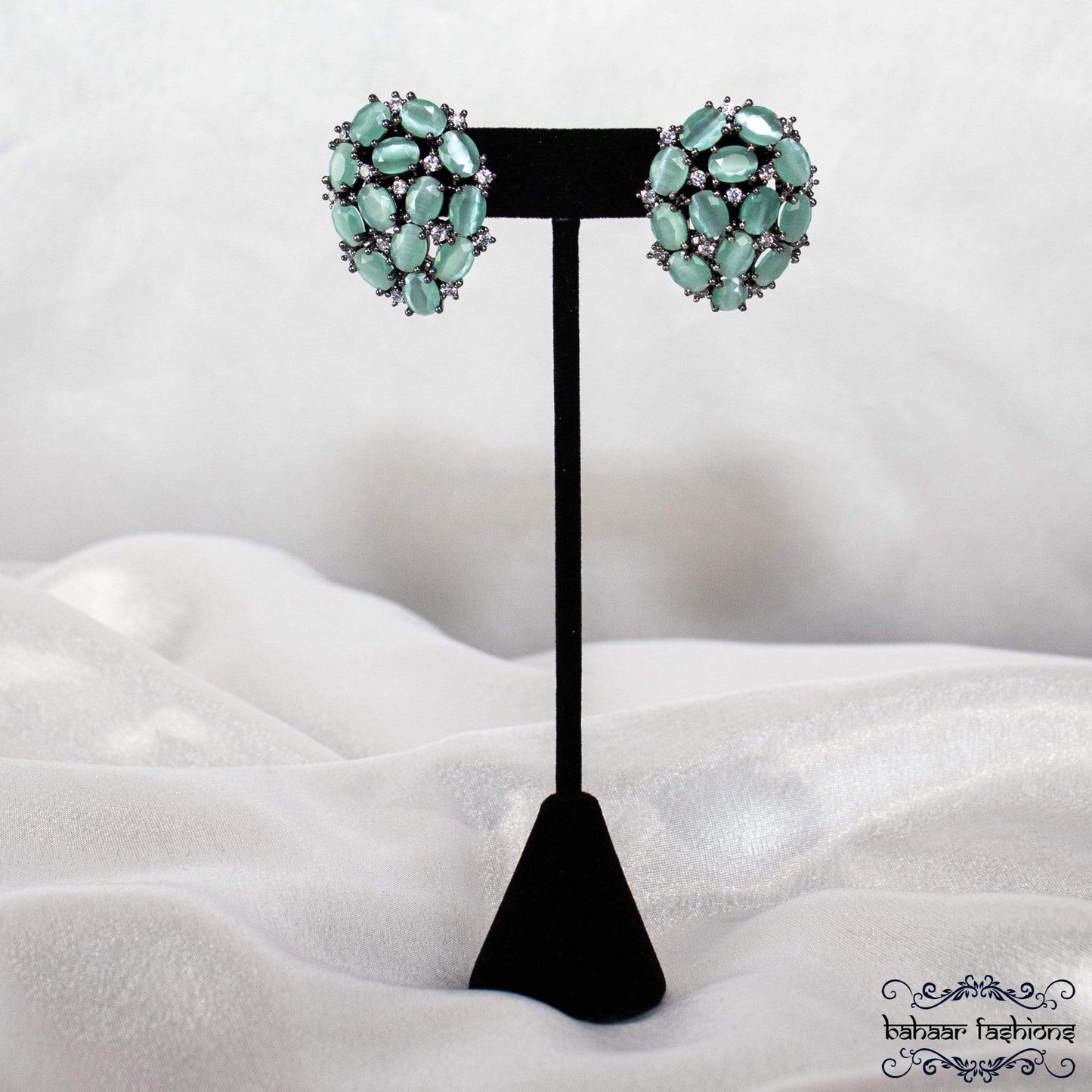 Bahaar Fashions Sparkle Earrings - Soft Teal