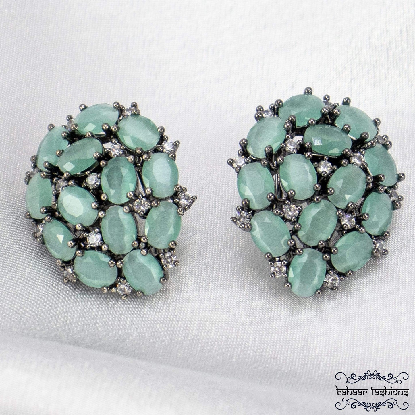 Bahaar Fashions Sparkle Earrings - Soft Teal