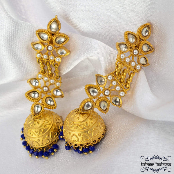 Bahaar Fashions Vintage Kundan Jhumkis