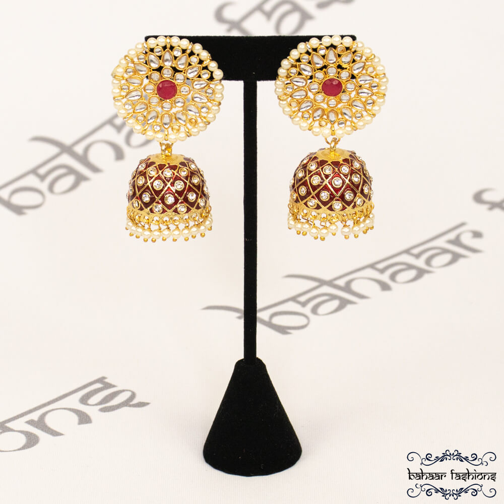 meenakari jhumkis hand painted jhumkis