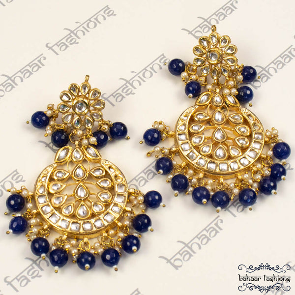Chandbali Earrings - blue
