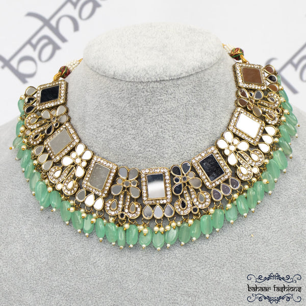 Mirror Necklace - Mint Green