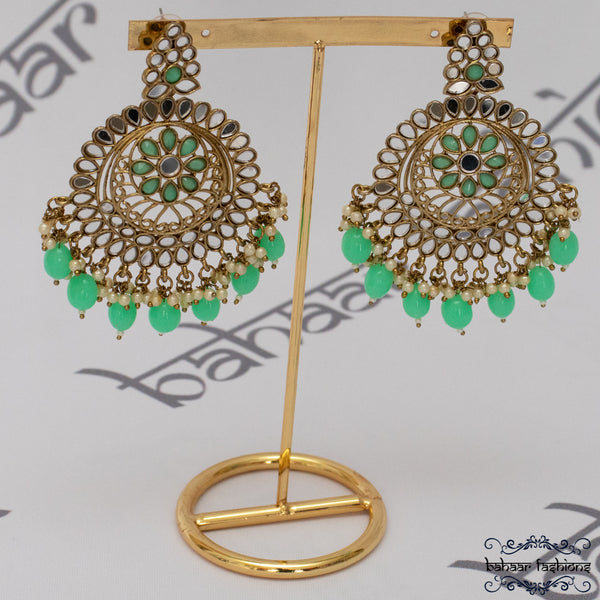 Noor Earrings - Mint Green